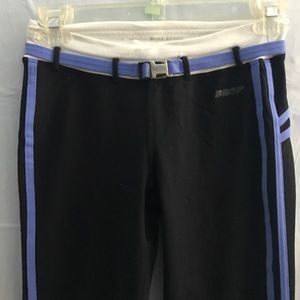 Black and Blue Flared Leggings